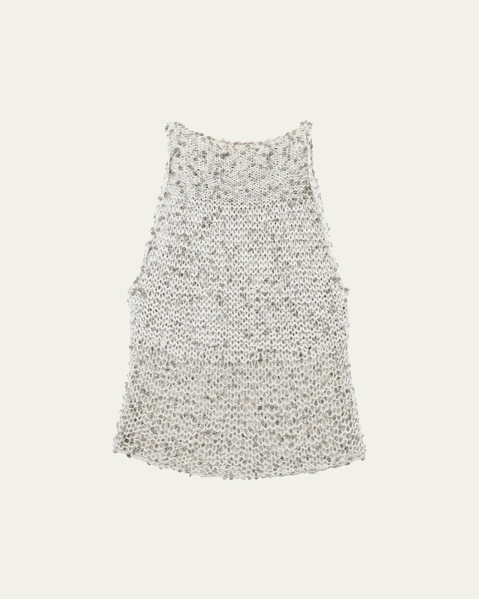 Sequined Fine Knit Tank Top